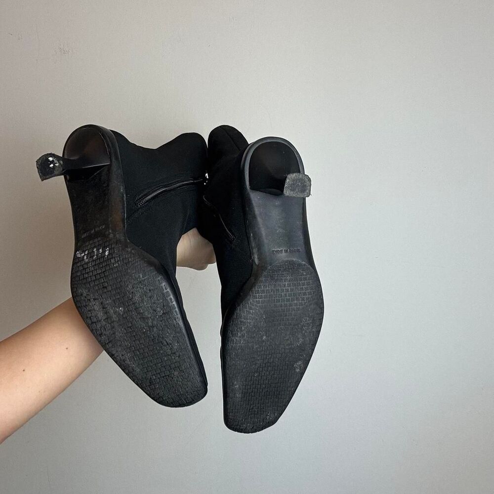 Stuart WeitzmanVintage 90s Y2K Square Toe and Kitten Heel Boots Made in Spain - Picture 6 of 7